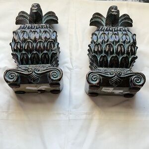 vintage cast resin pineapple bookends